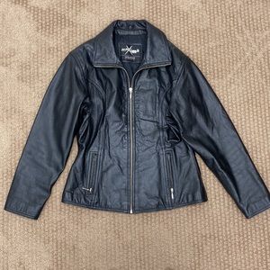 Leather biker jacket